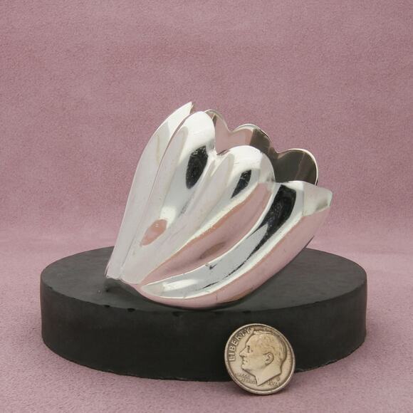 taxco mexico sterling silver vintage scalloped wide cuff bracelet size 6.25in - Picture 2 of 3